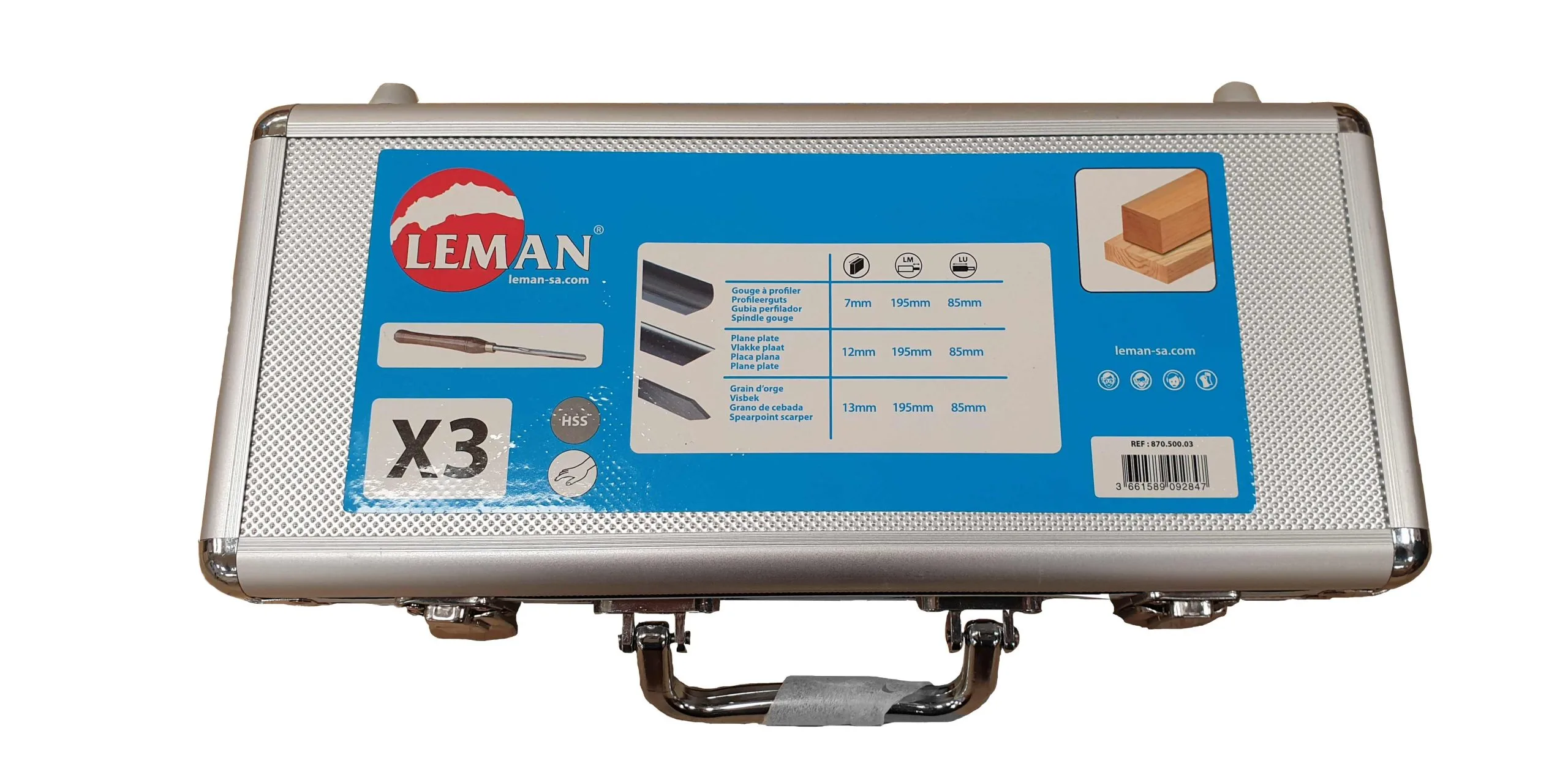 Leman - Coffret De 3 Gouges : à Profiler, Plate, Grain D'Orge – Image 2