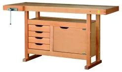 OUTIFRANCE - 0013156 Établi Bois à Caisson - 1500x500 Mm - 1 Porte / 4 Tiroirs