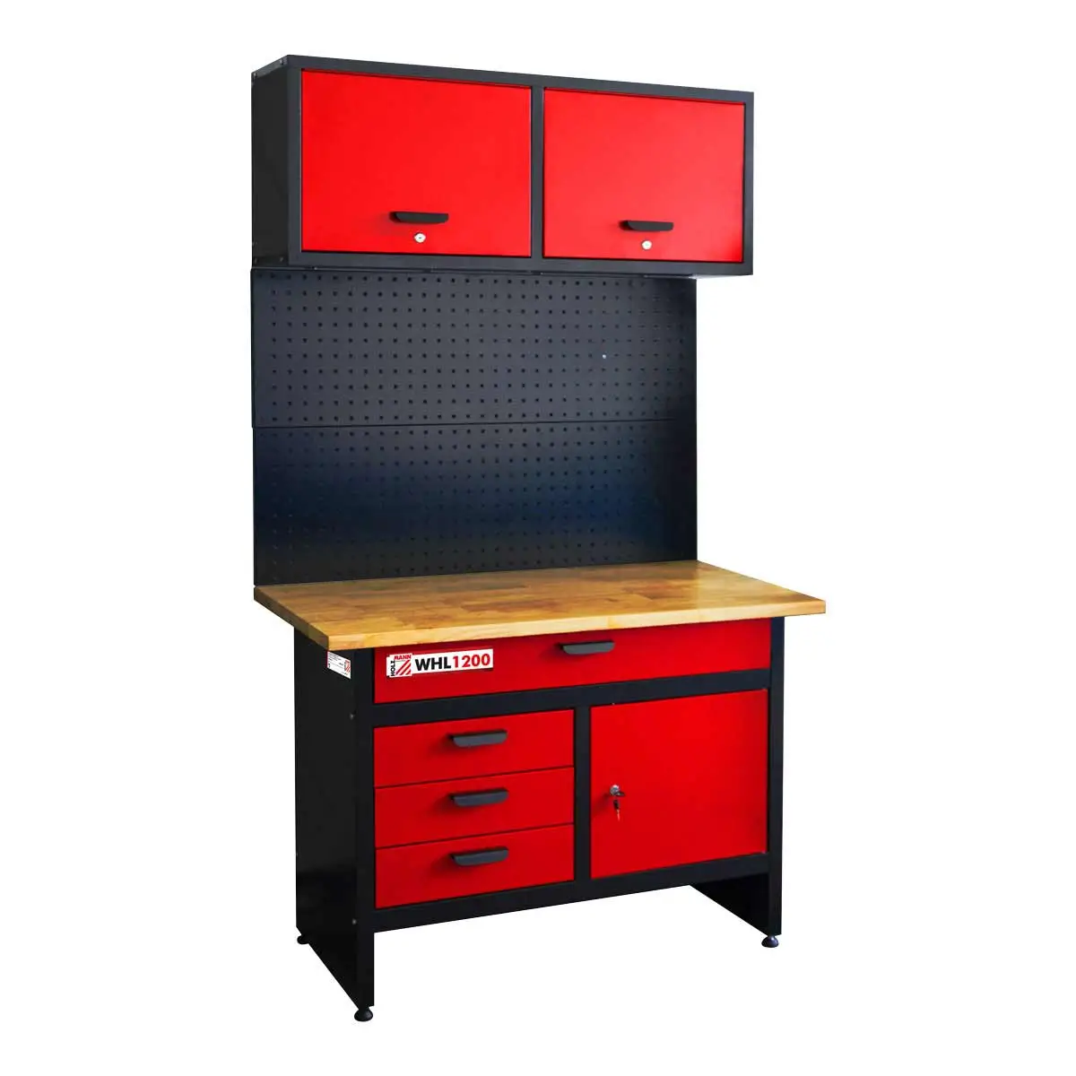 HOLZMANN - WHL1200 - Établi Métallique Avec Armoire Murale Et Panneau Perforé – Image 2