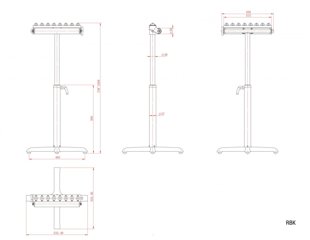 Holzprofi - RBK Servante à Rouleau Et à Billes (Hauteur : 1150 Mm Max) – Image 3